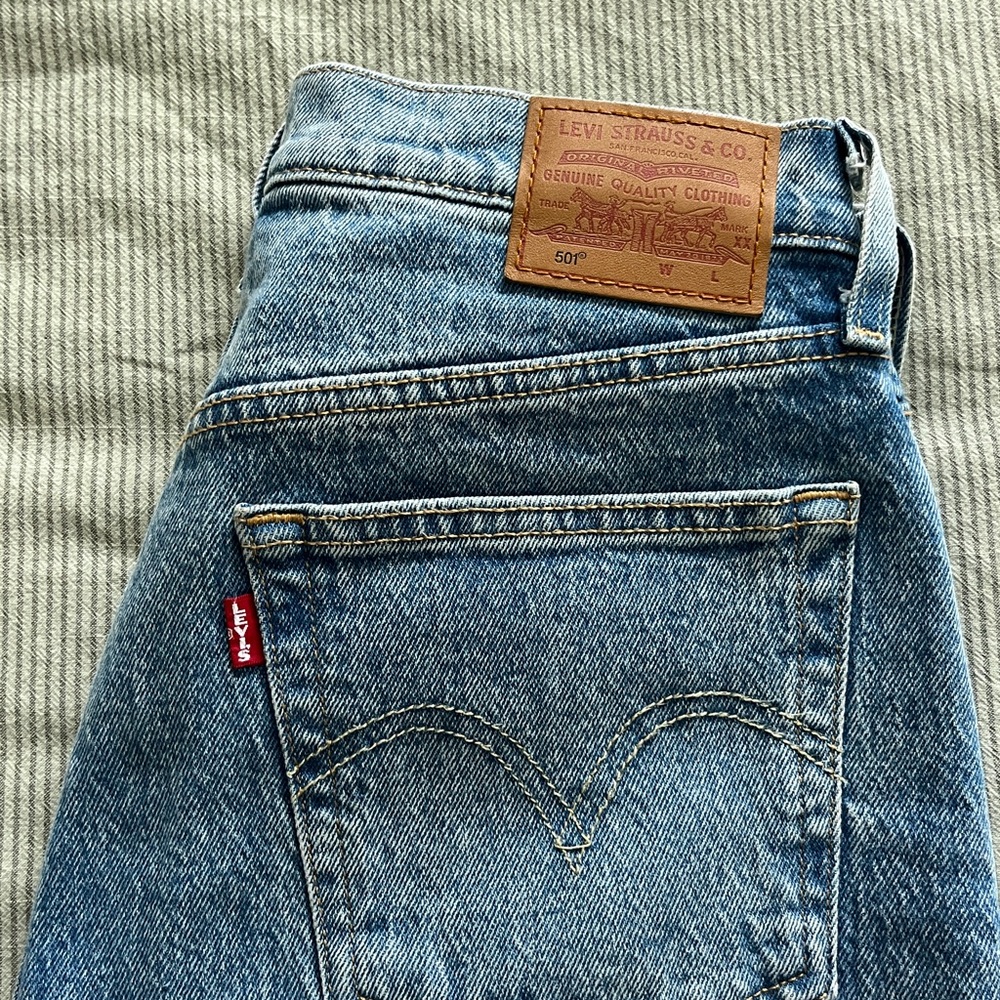 Levi's Blue Straight Leg Jeans 501 with Vintage Charm